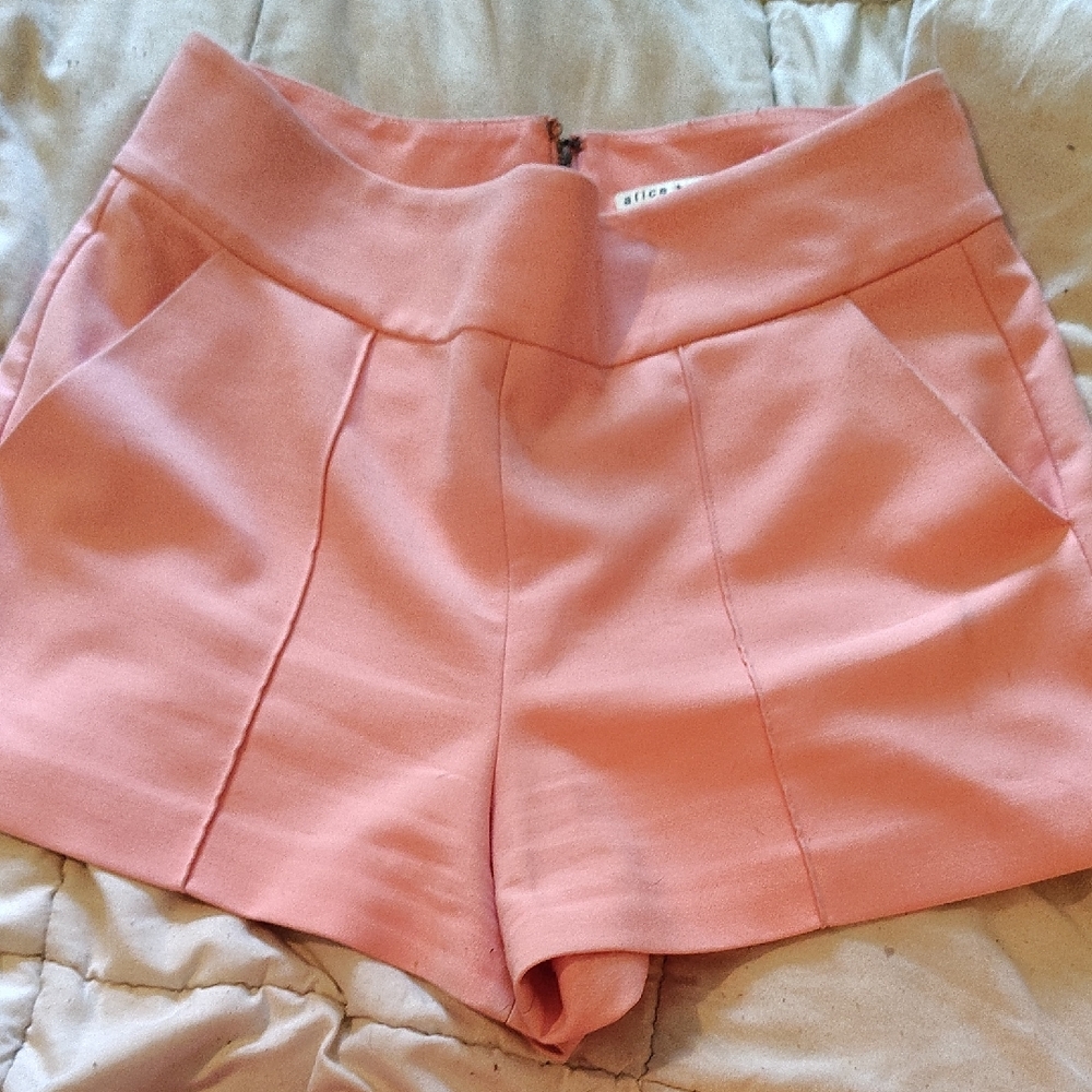 Alice + Olivia Pink High Waist Shorts